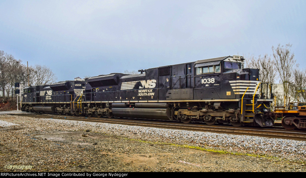 NS 1038 & 2658, 2 SD70's north bound